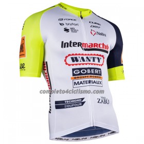 Maglia 2022 Intermarche Wanty Gobert Manica Corta Giallo Blu Bianco